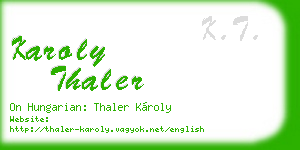 karoly thaler business card
